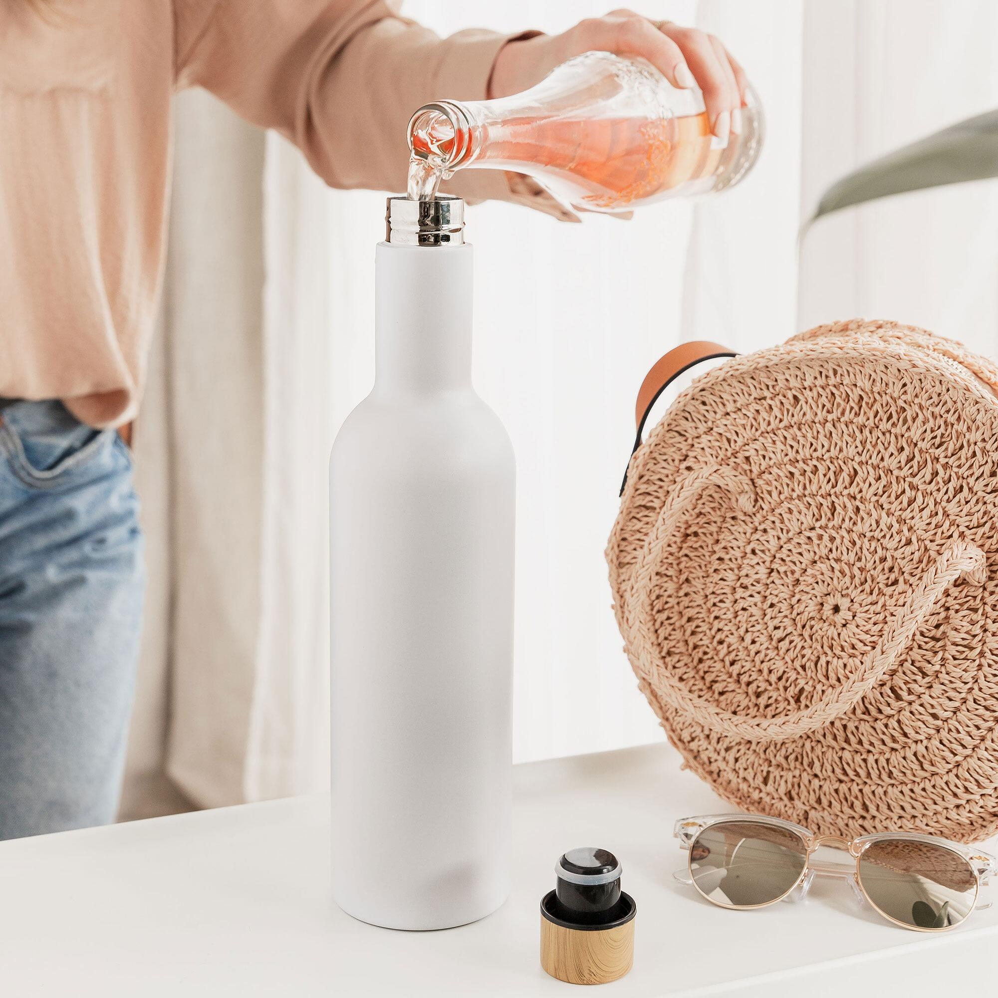 VINNIE Insulated Travel Wine Bottle - White