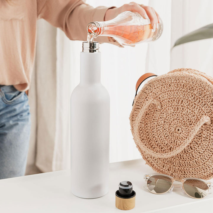 VINNIE Insulated Travel Wine Bottle - White