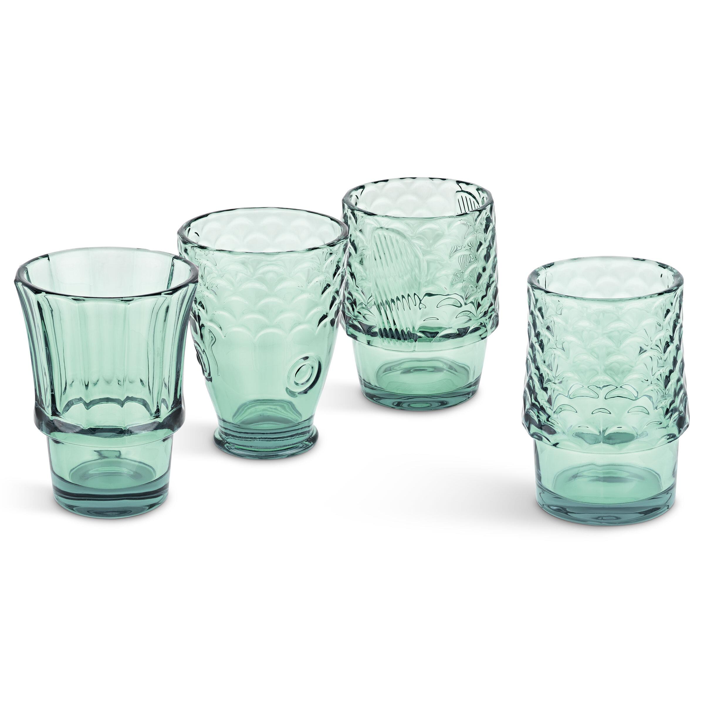 Fish Stacking Glasses – Green (Set of 4)