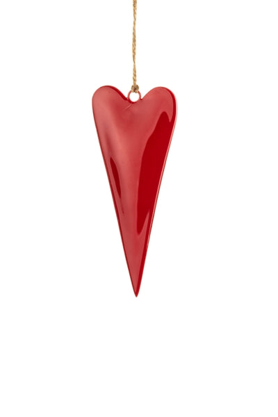 Red Metal Heart Hanging Decoration