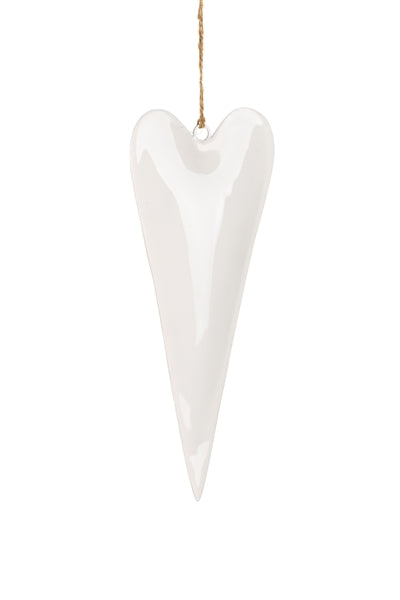 White Metal Heart Hanging Decoration