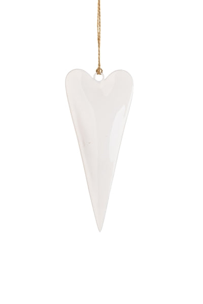White Metal Heart Hanging Decoration