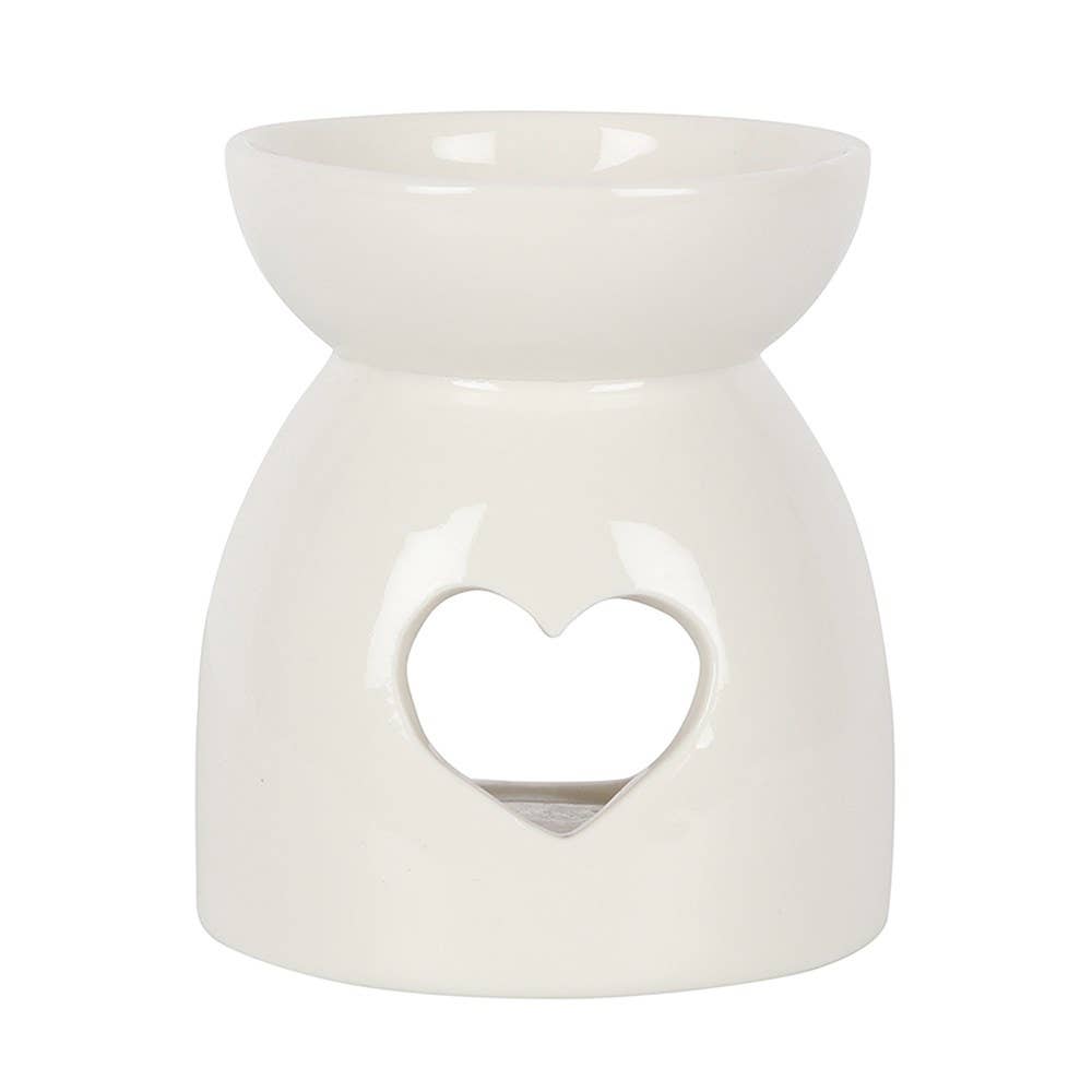 White Heart Cut Out Wax Warmer/Oil Burner