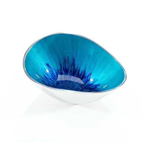 Oval Bowl Small - Brushed Aqua