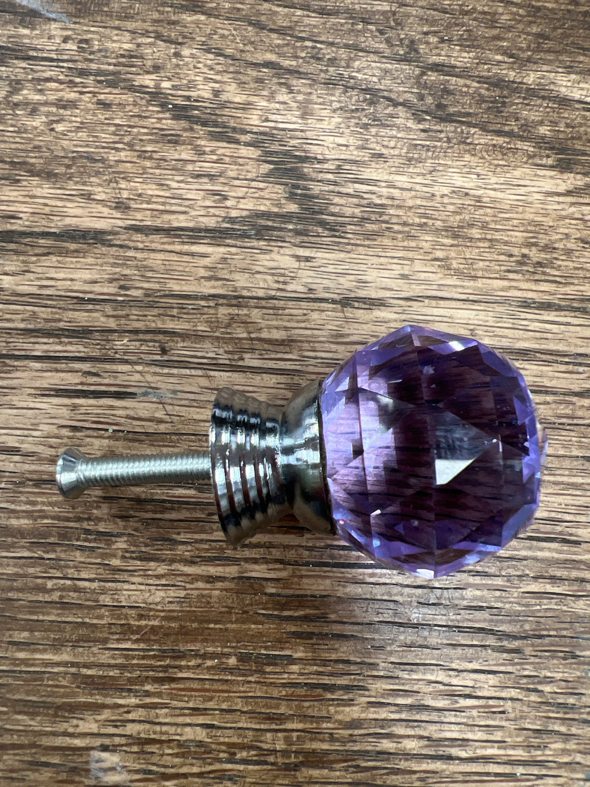 Glass Facet Crystal Drawer Knob - Purple