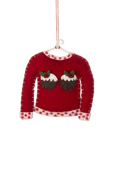 Christmas Pudding Jumper Hanging Decoration