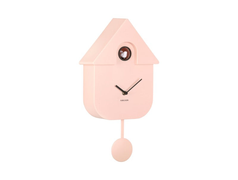 Modern Cuckoo Wall Clock - Soft Pink