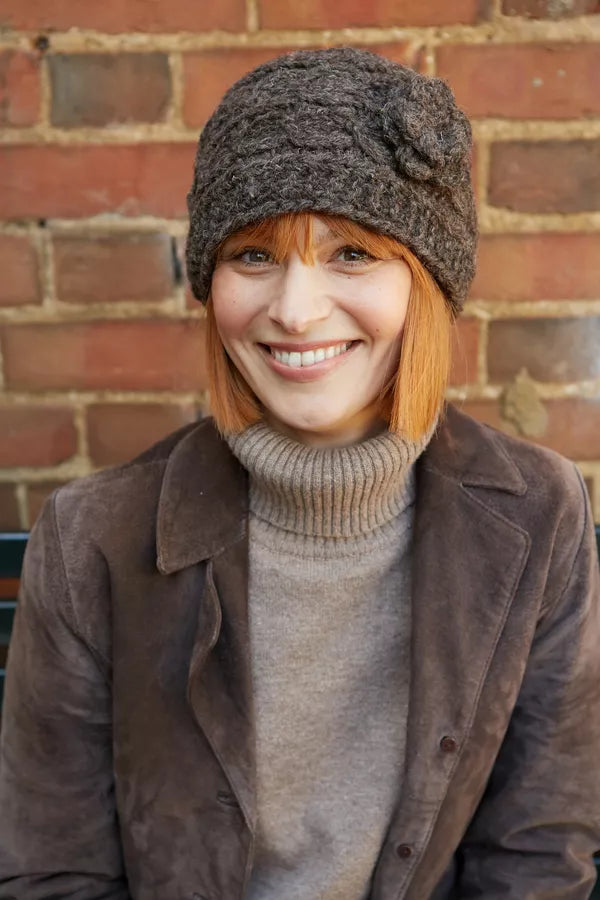 Chamonix Flower Beanie - Bark