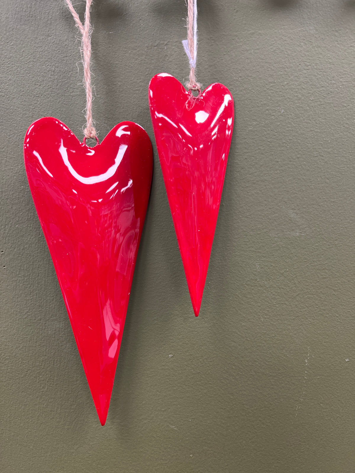 Red Metal Heart Hanging Decoration