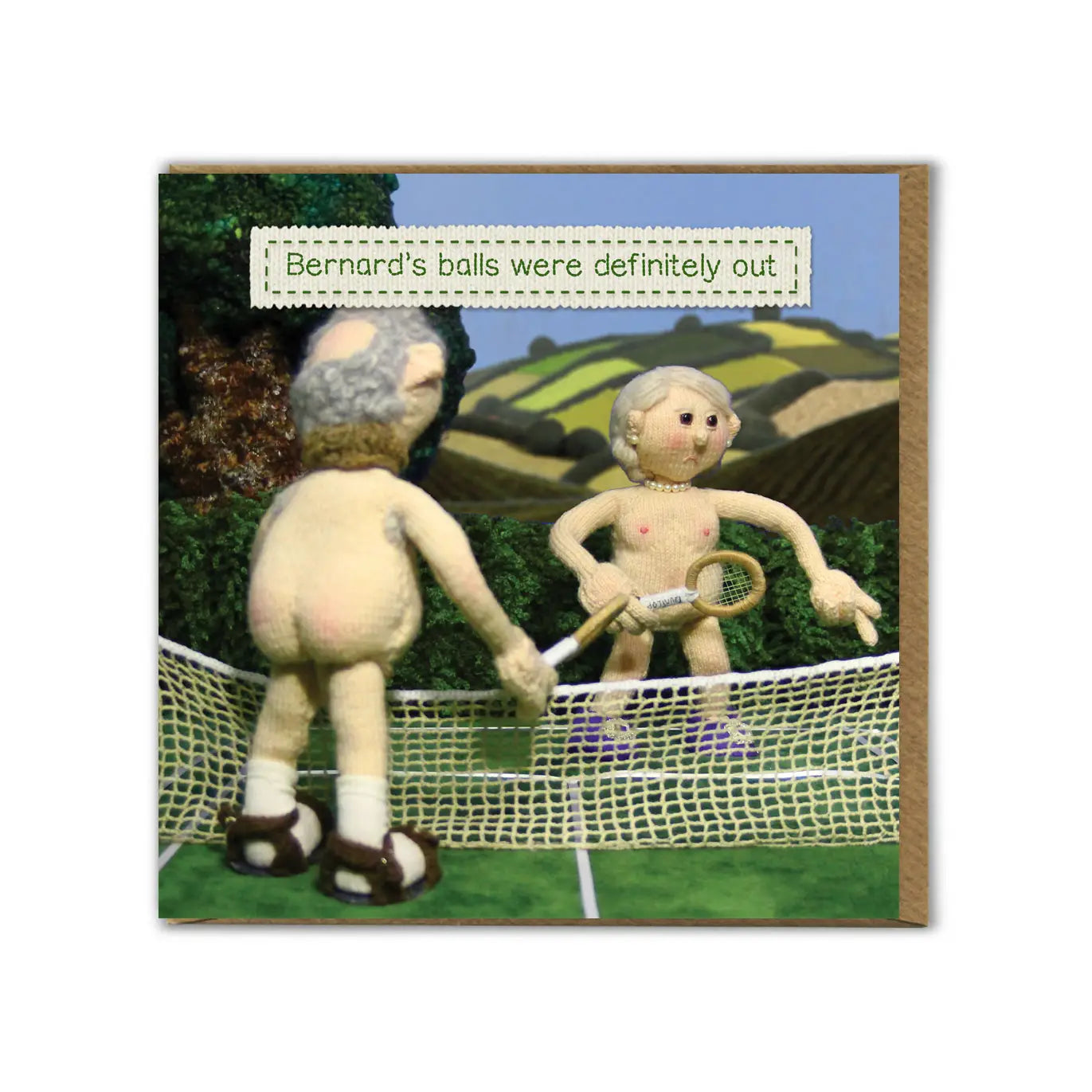 Bernard's Balls Were Out - Funny Greetings Card