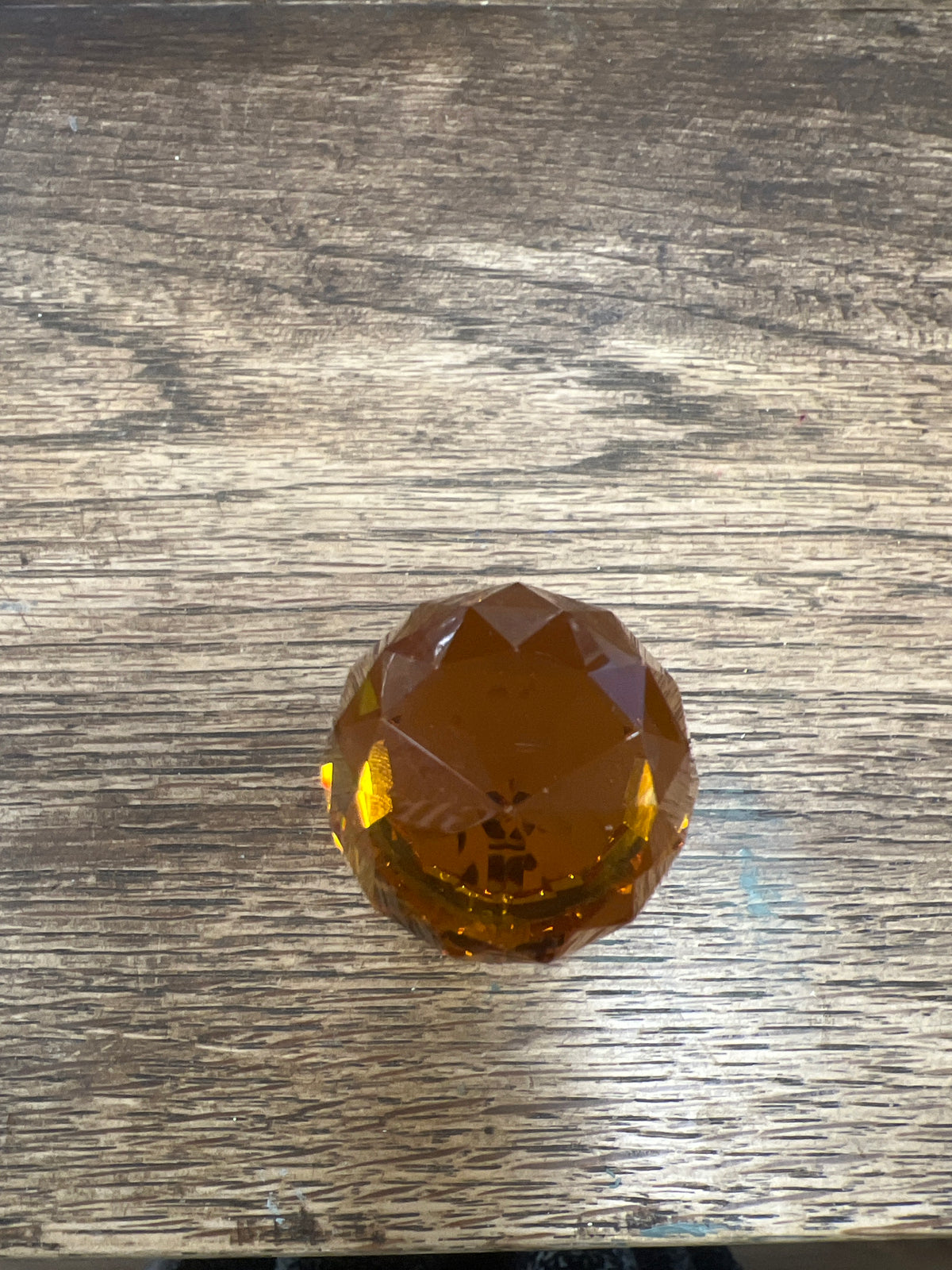 Glass Facet Crystal Drawer Knob -Amber