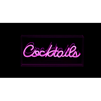 COCKTAILS Neon Pink LED Acrylic Light Box