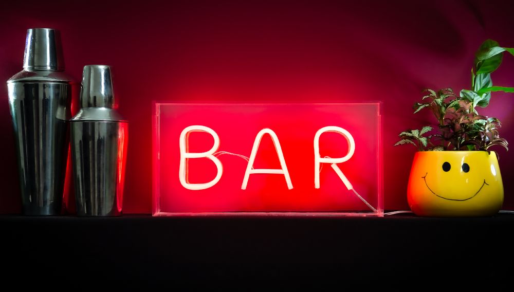 BAR Red LED Neon Acrylic Light Box