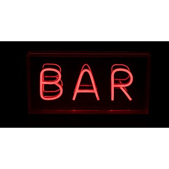 BAR Red LED Neon Acrylic Light Box
