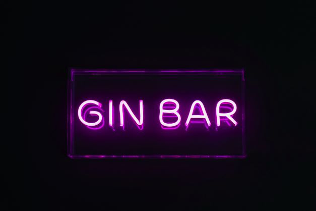 GIN BAR Neon Pink Acrylic Light Box