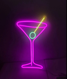 Cocktail Glass Neon LED Wall Sign