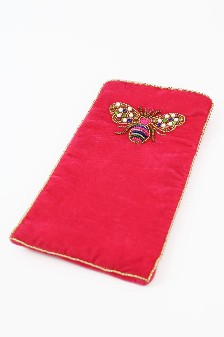 Love Bee Beaded Glasses Case