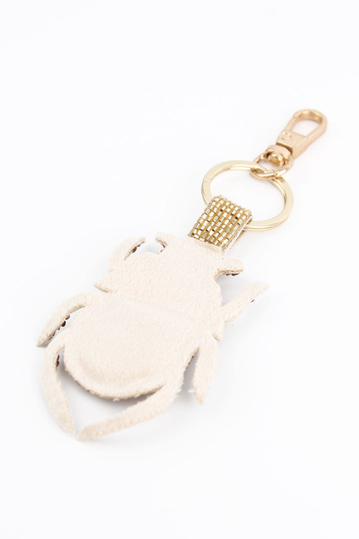 Autumn Beetle Beaded Keyring