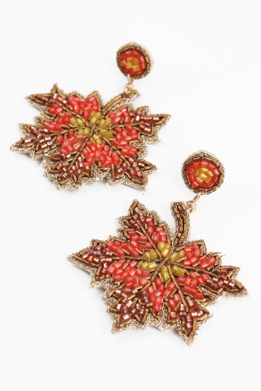 Leaf Beaded Earrings