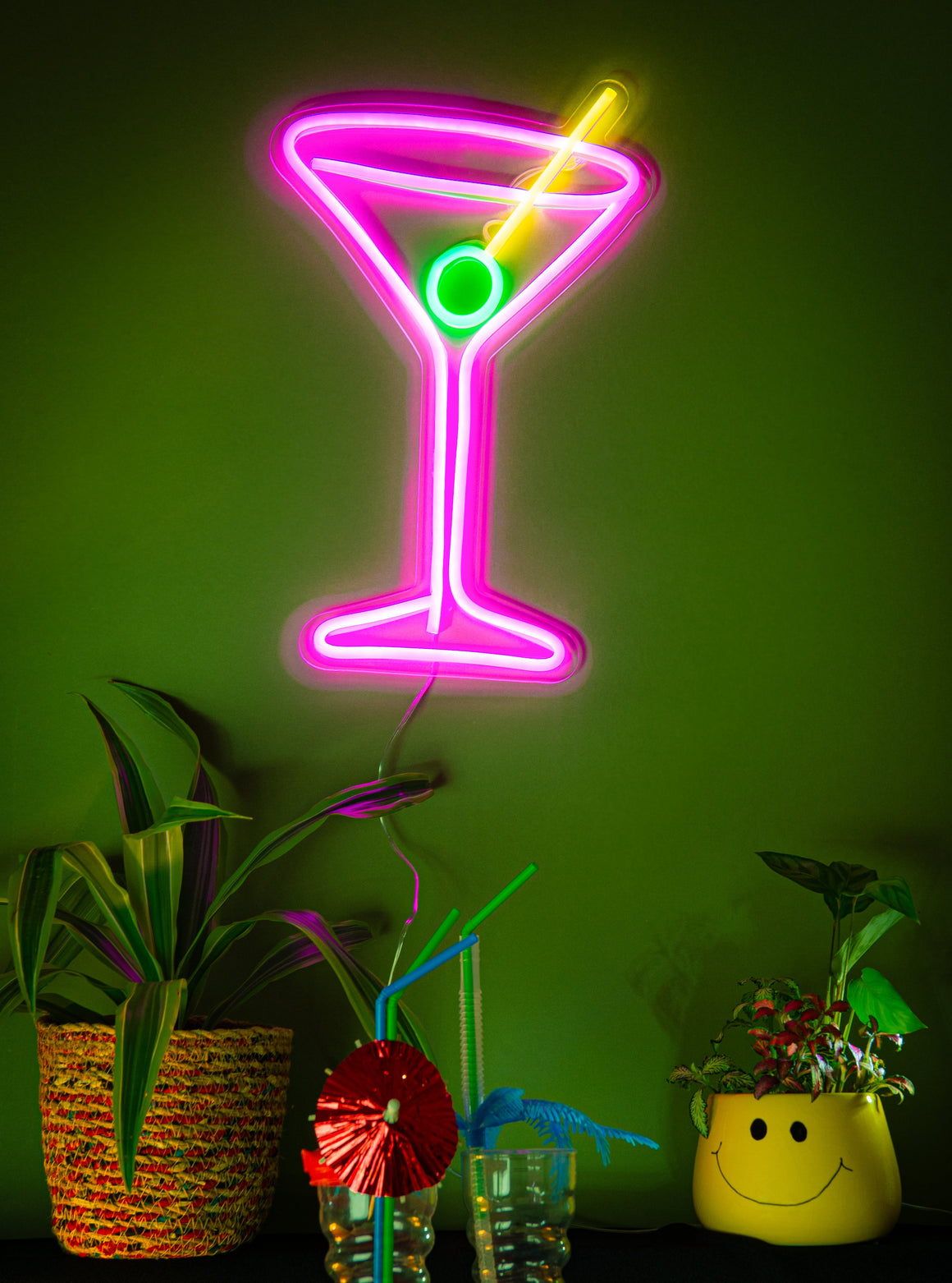 Cocktail Glass Neon LED Wall Sign