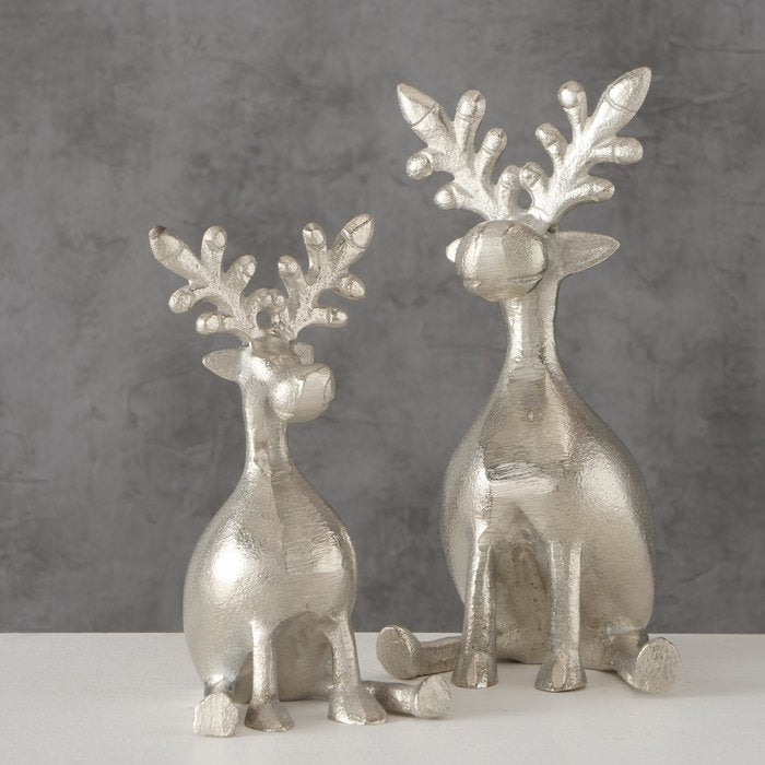 Sitting Reindeer Figurine - Tarnow Silver