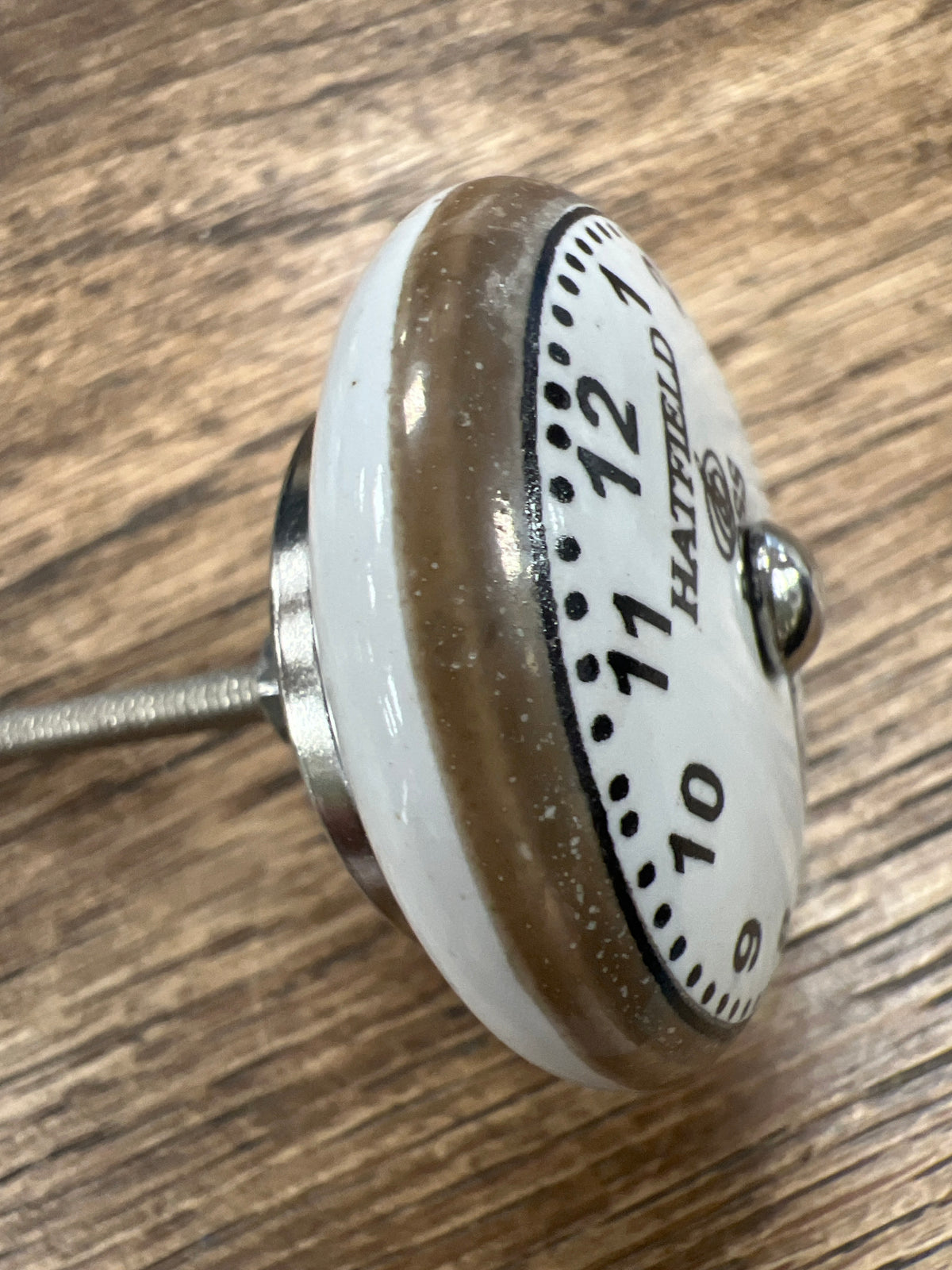 Hatfield Clock Brown Bezel Knob