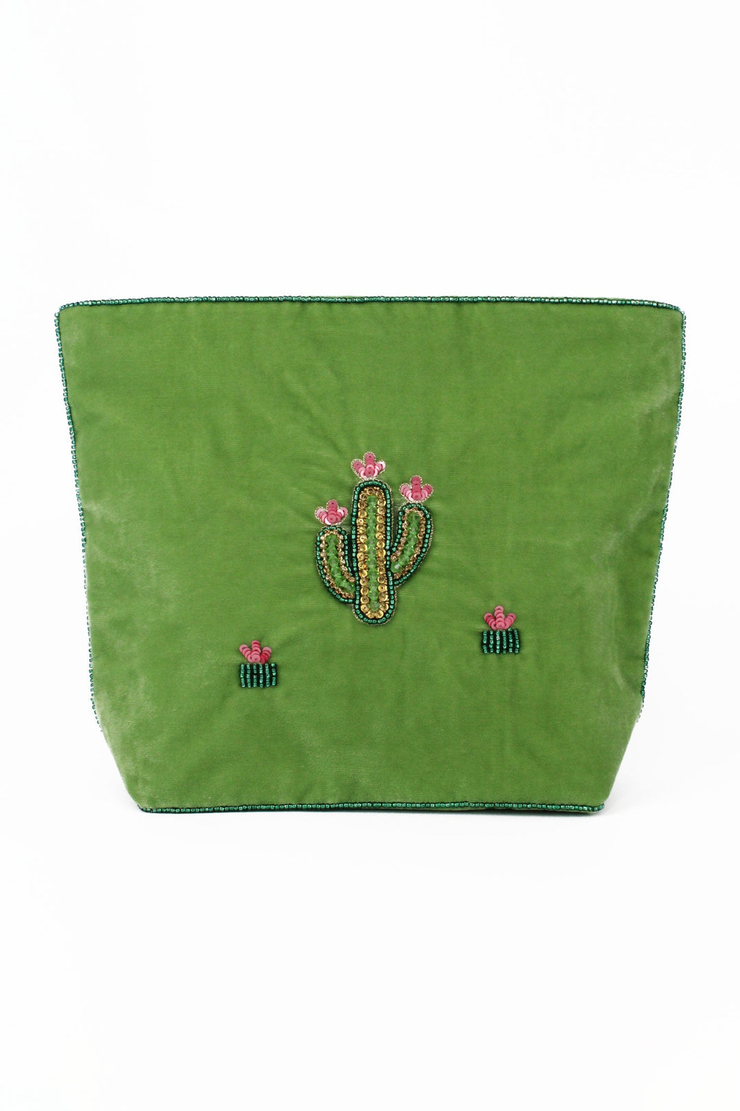 Cactus Beaded Make Up Bag