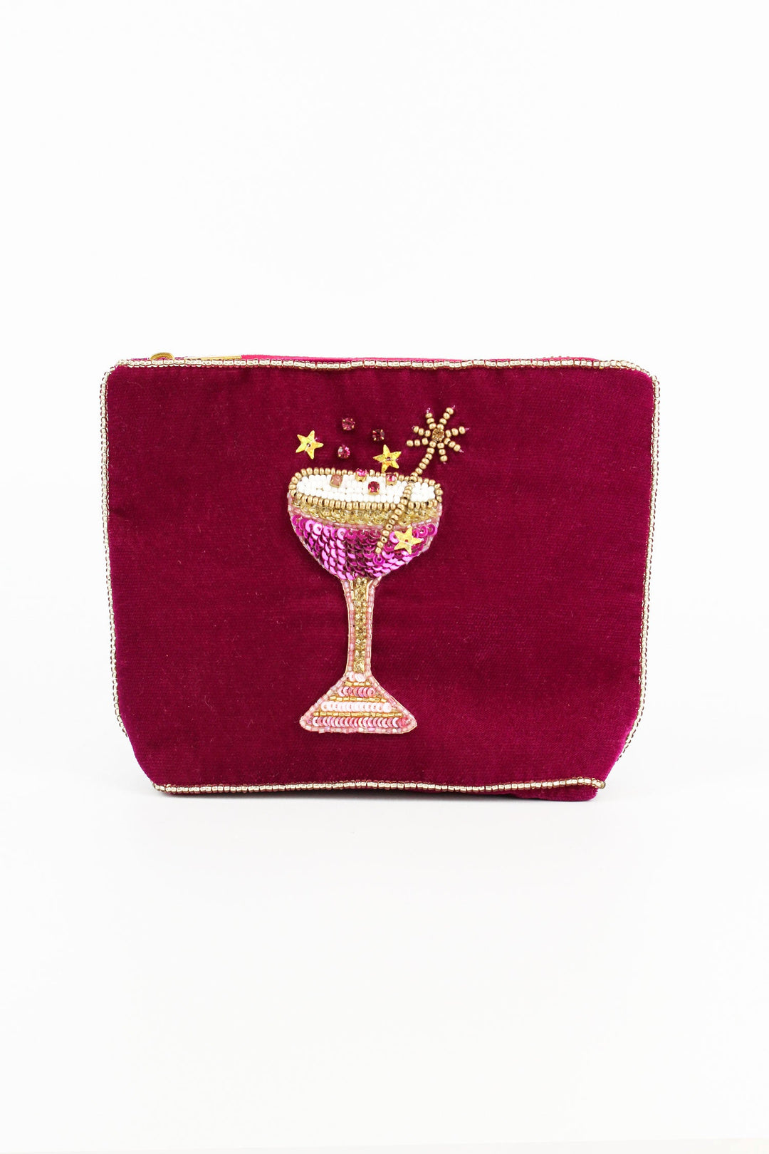 Cosmo Cocktail Glass Beaded Coin Purse