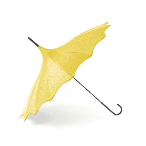 Boutique Pagoda with Scalloped Edge Umbrella - Patterned Yellow