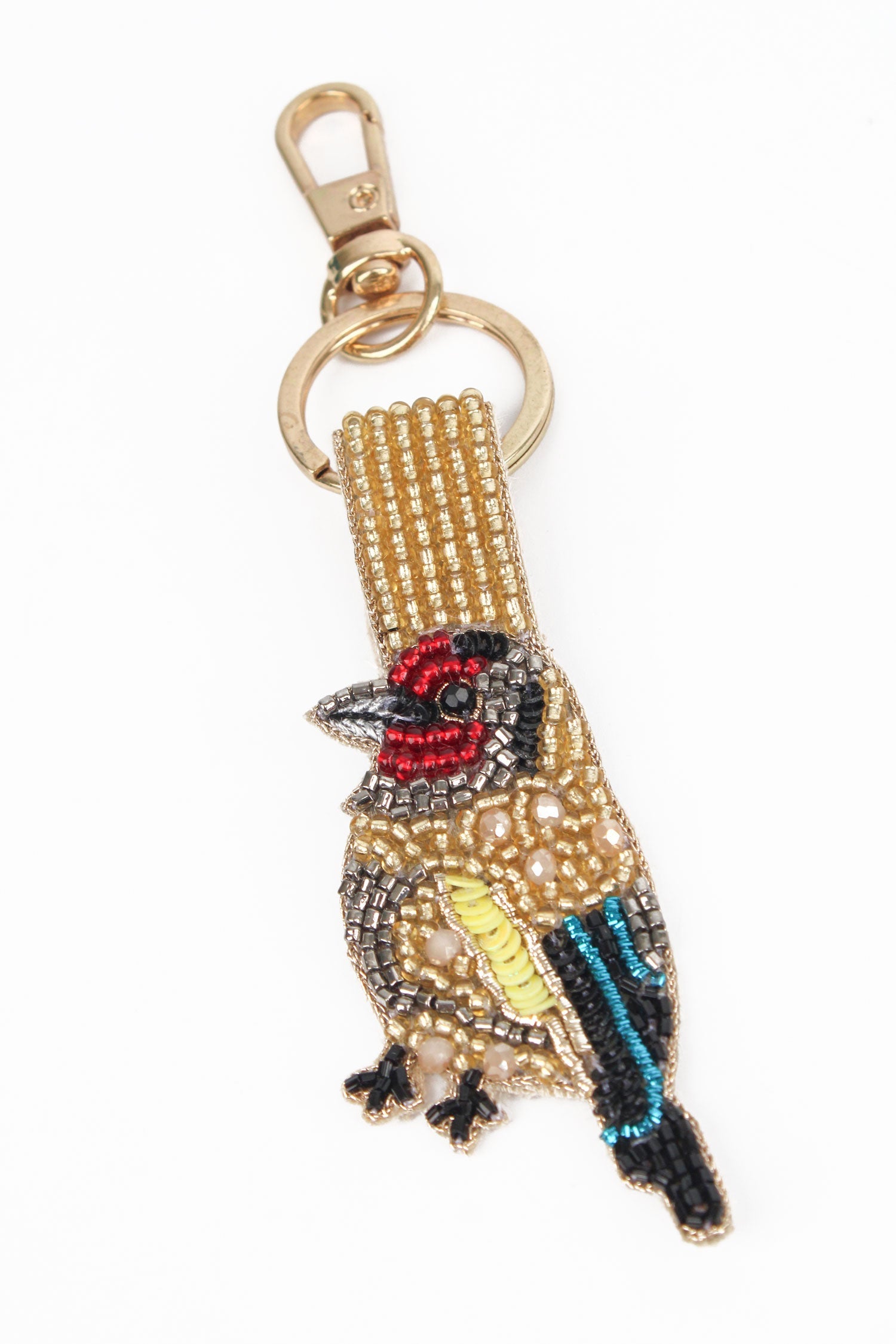 Goldfinch Beaded Keyring
