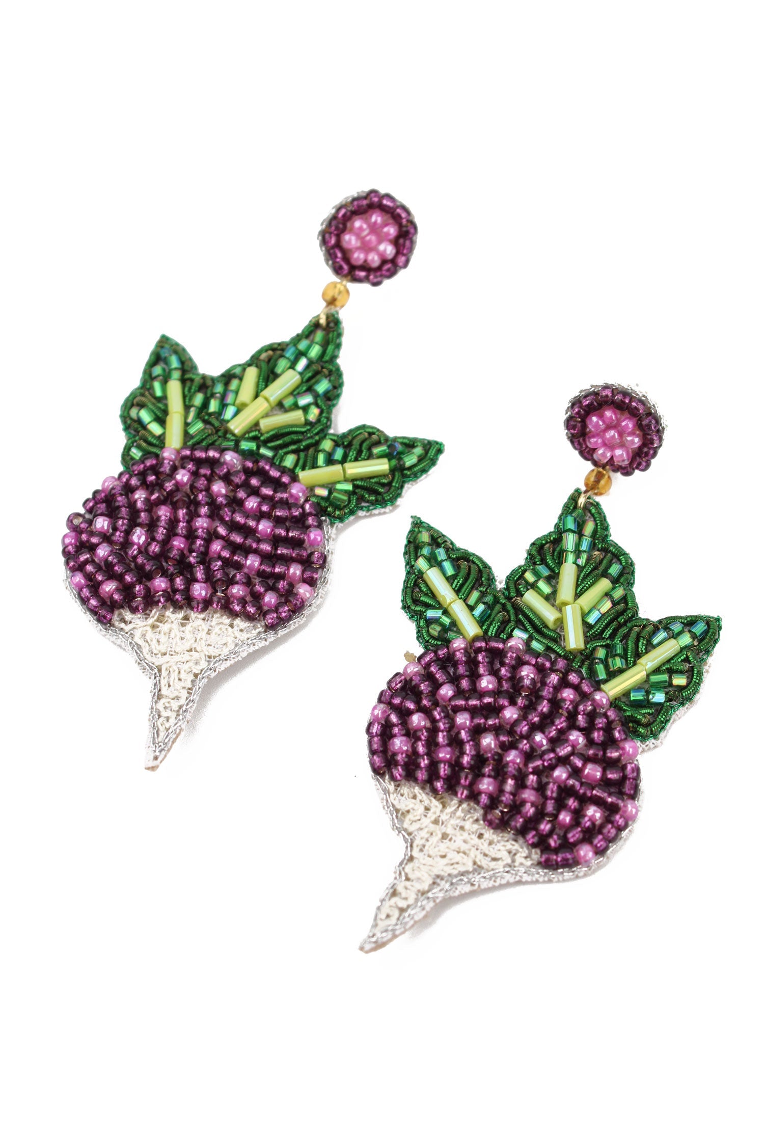 Beaded Turnip Earrings