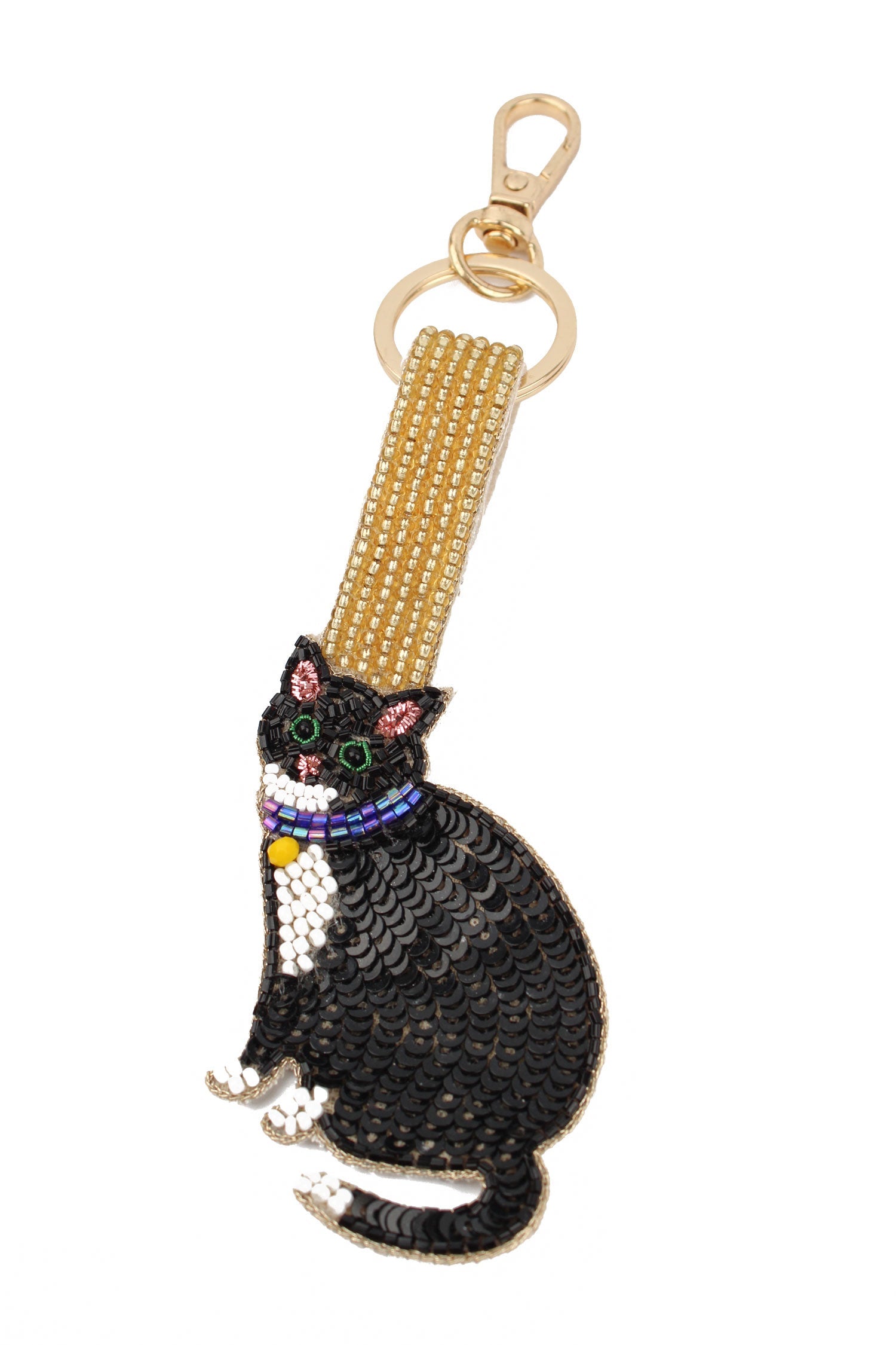 Black & White Cat Keyring/Bag Charm