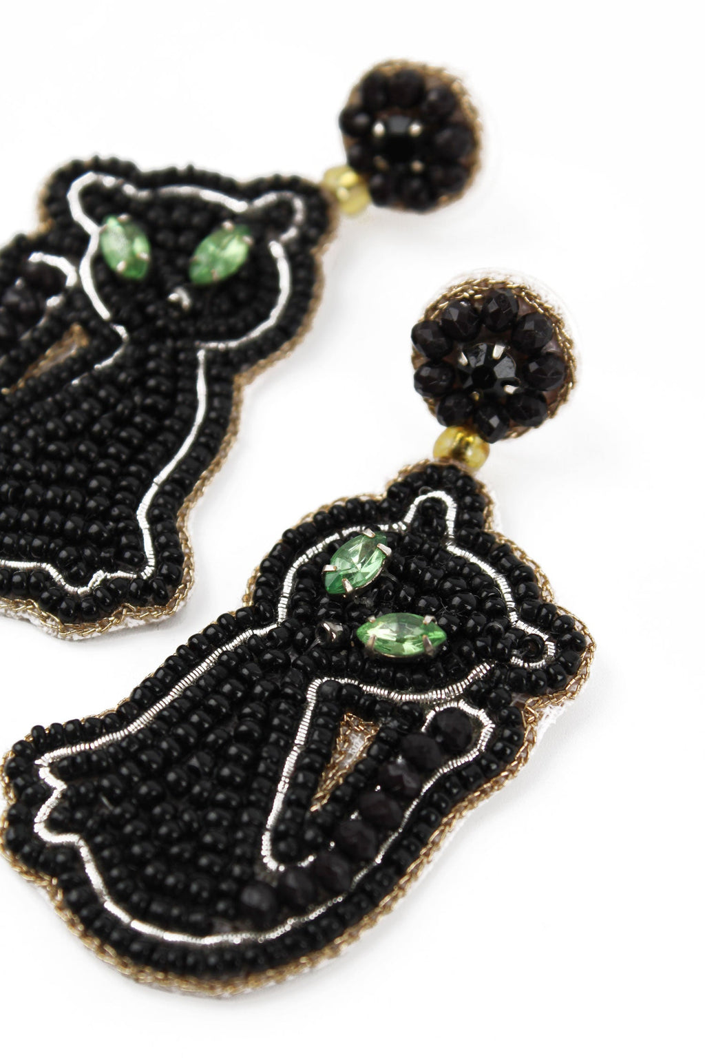 Black Cat Drop Earrings