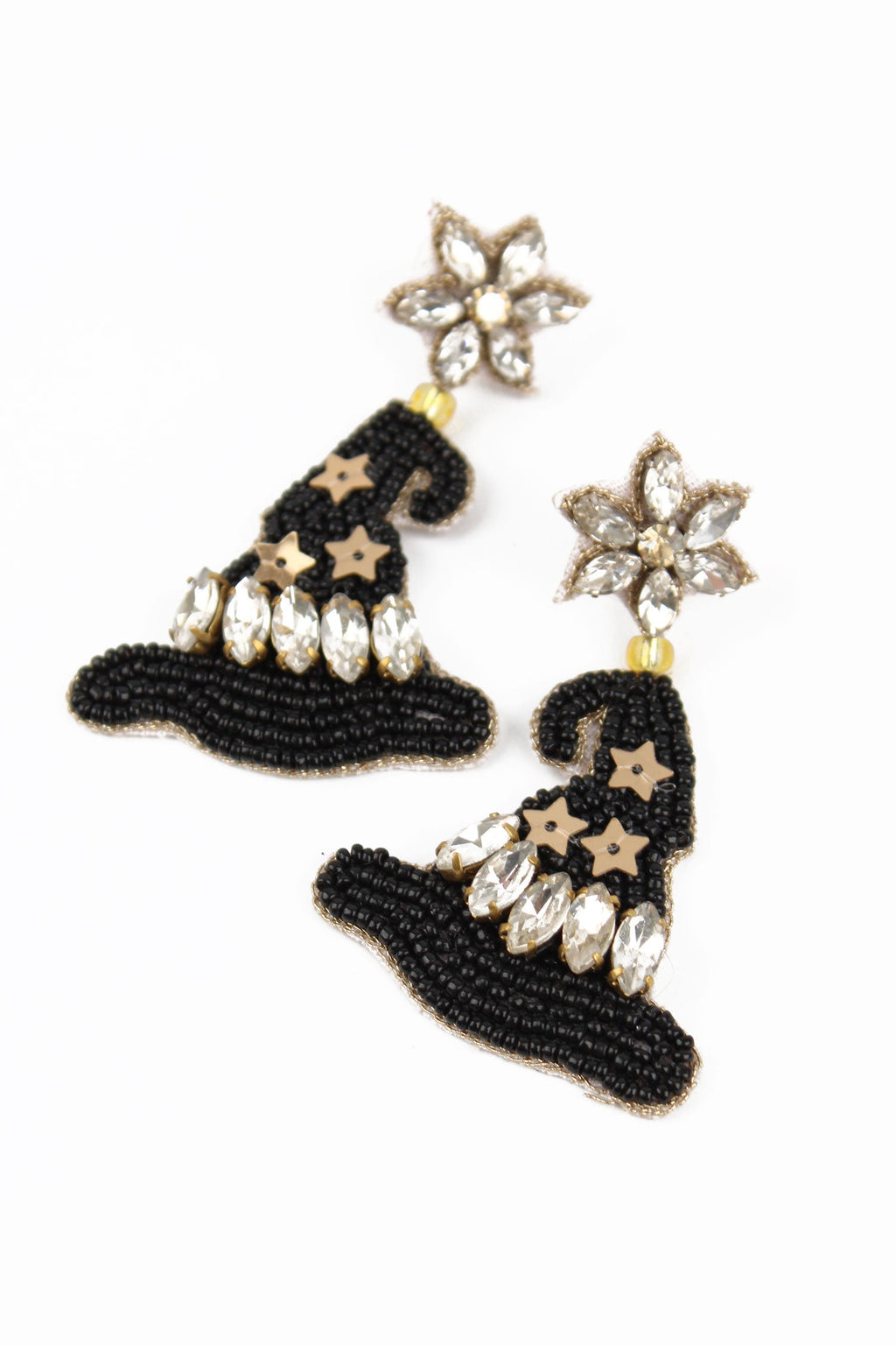 Black Witches Hat Drop Earrings