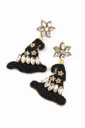 Black Witches Hat Drop Earrings