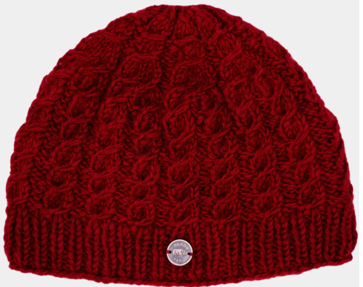 Pure Wool Cable beanie - Russet