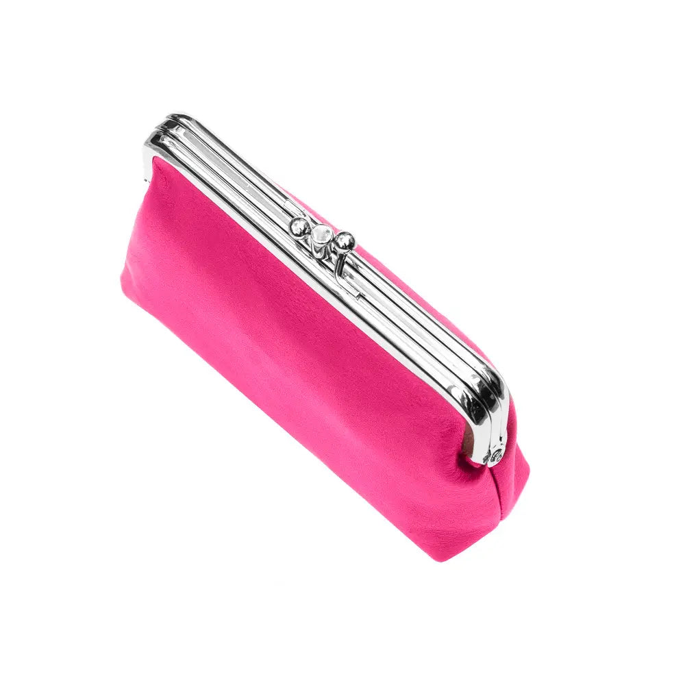 Leather RFID Clip Top Purse – Small Frame Coin Pouch