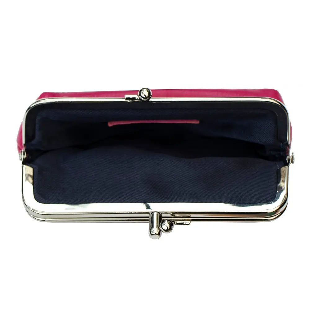 Leather RFID Clip Top Purse – Small Frame Coin Pouch