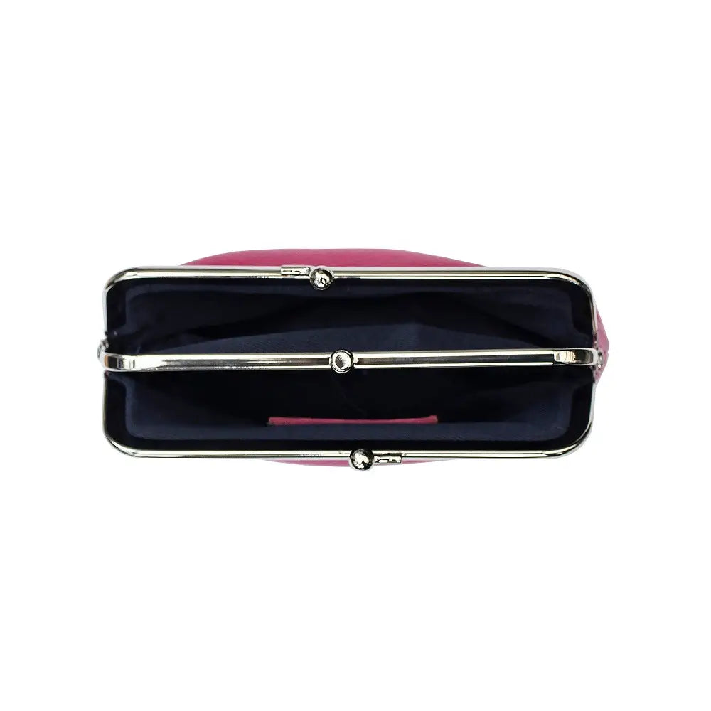 Leather RFID Clip Top Purse – Small Frame Coin Pouch