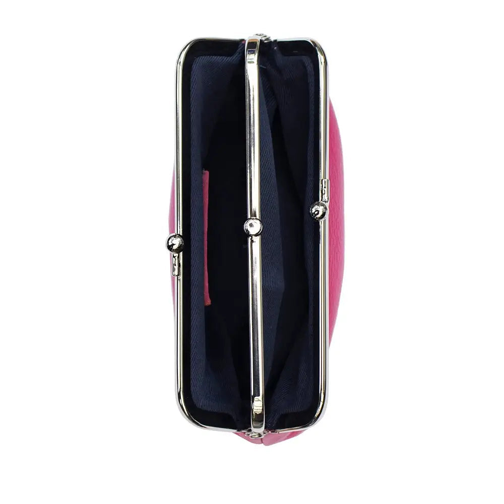 Leather RFID Clip Top Purse – Small Frame Coin Pouch