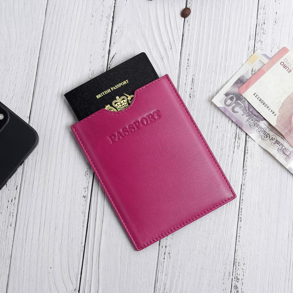 Passport Sleeve RFID Safe - Berry