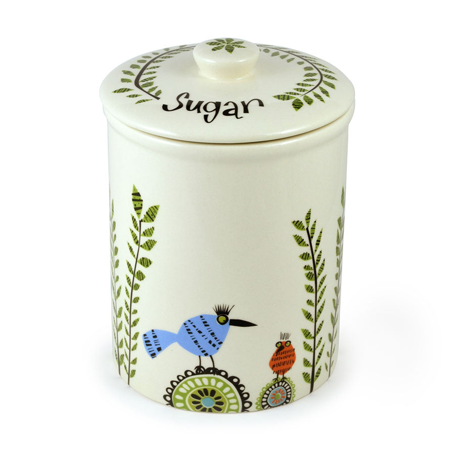 Handmade Ceramic Birdlife Sugar Storage Jar