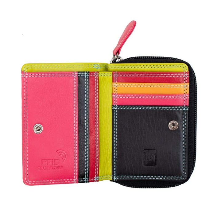 London RFID Small Multi Colour Purse / Black-Multi