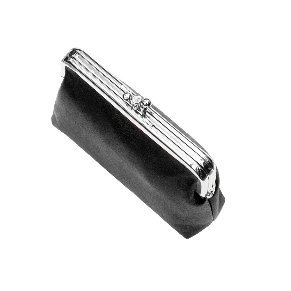 Leather RFID Clip Top Purse – Small Frame Coin Pouch