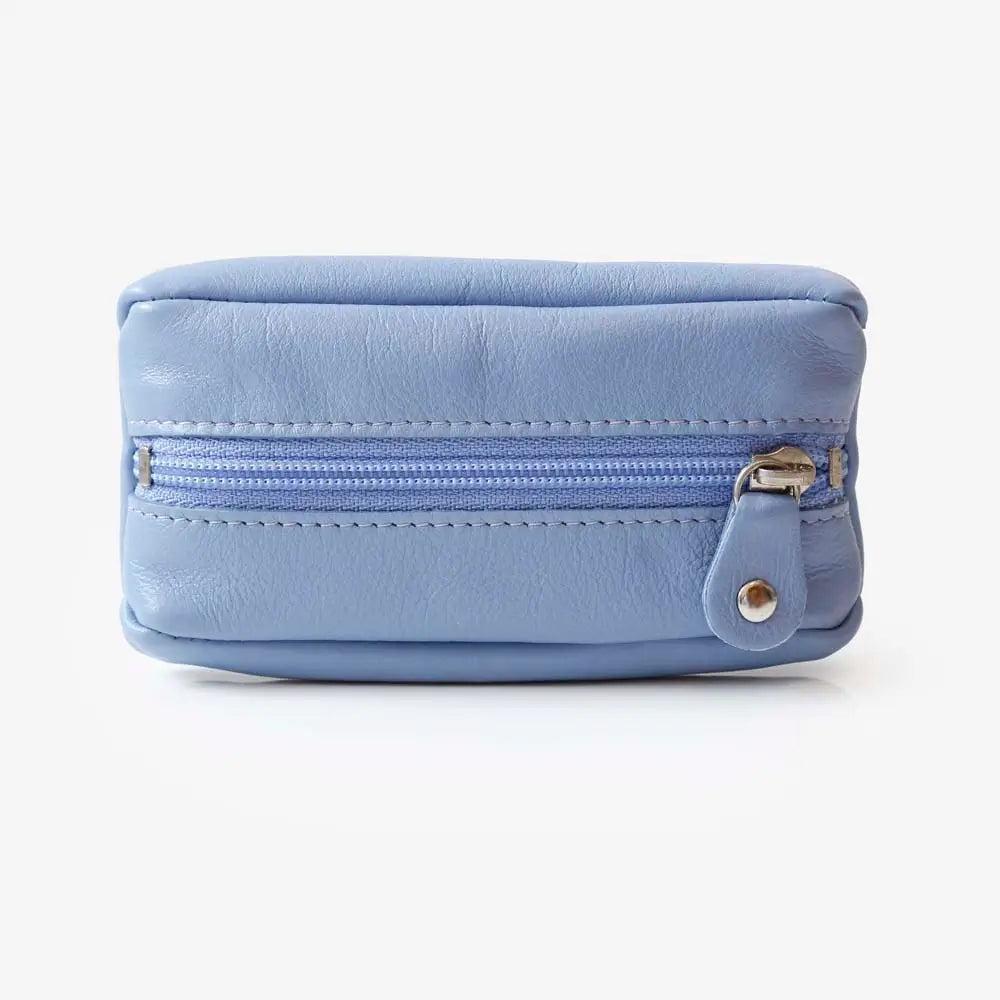 Small Leather Zipper Keyring Pouch