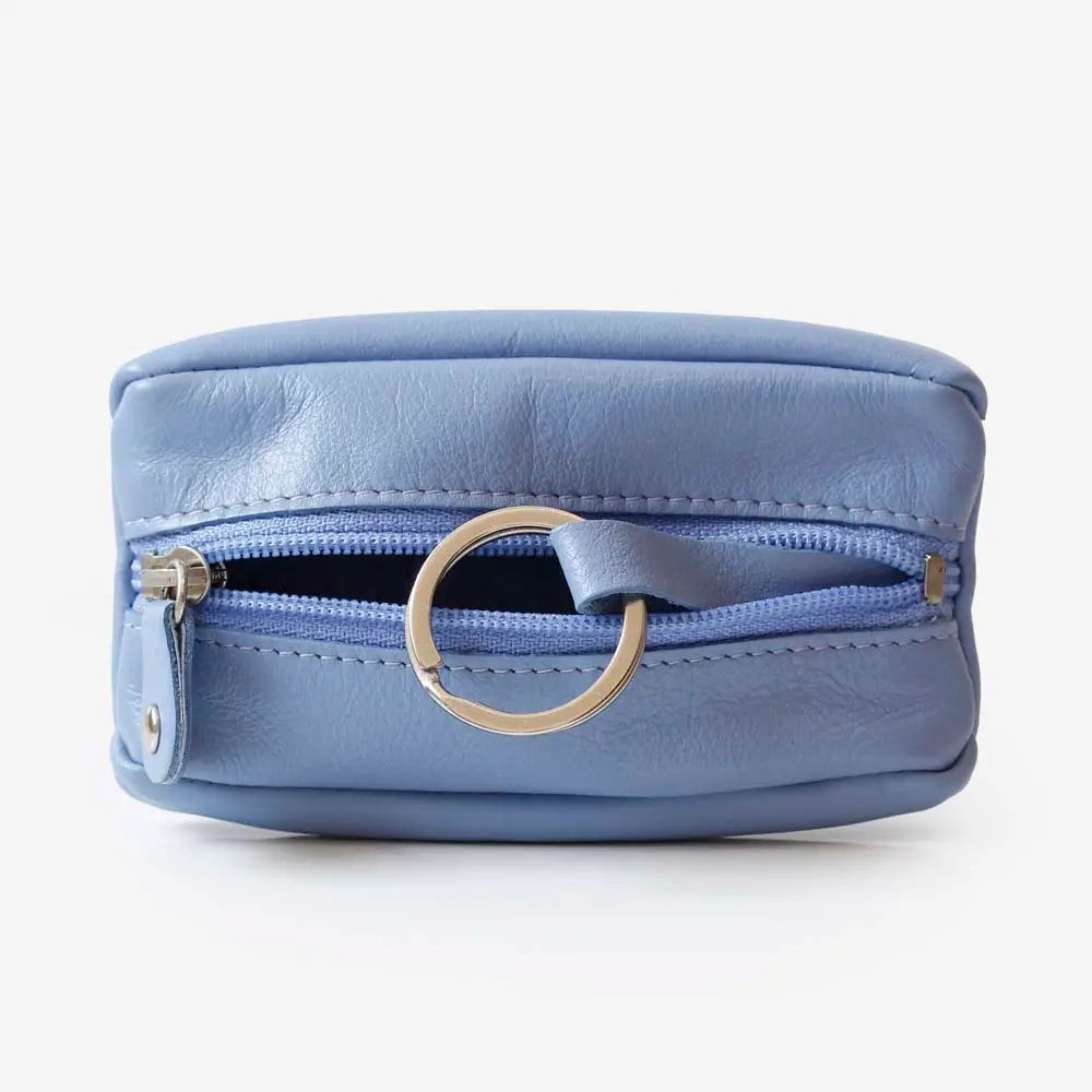Small Leather Zipper Keyring Pouch