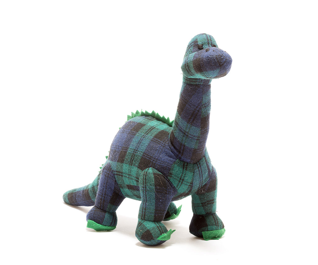 Diplodocus Soft Toy - Blue Tartan
