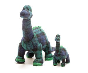 Diplodocus Soft Toy - Blue Tartan