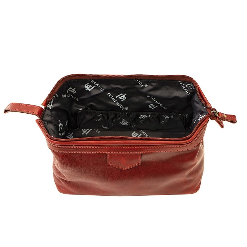 Luxury Leather Washbag - Sandro Tuscan