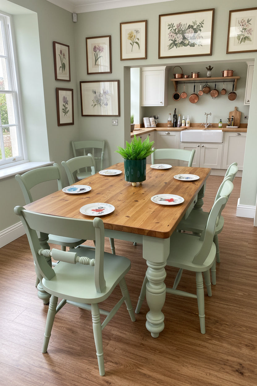 Farmhouse Dining Table and 6 Chairs